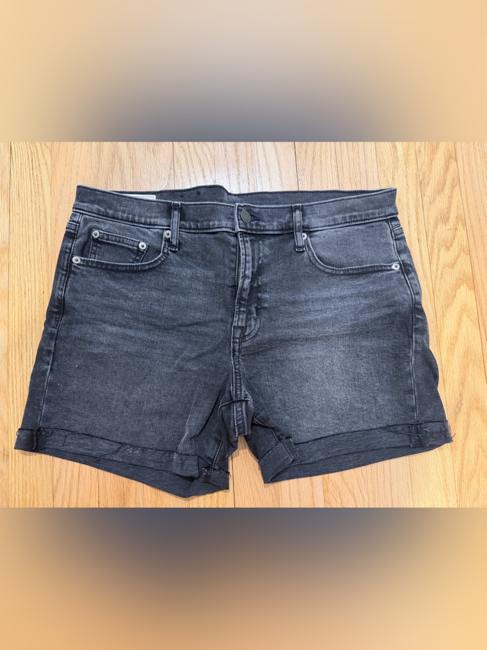 GAP Black Denim Shorts with Mid-Rise